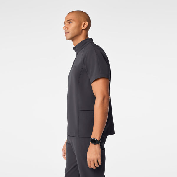 men's Charcoal Timmons - Mock Neck ¼ Zip Scrub Top