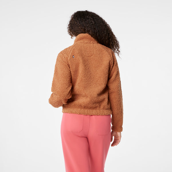 Women's Mocha High-Pile - Bomber Jacket