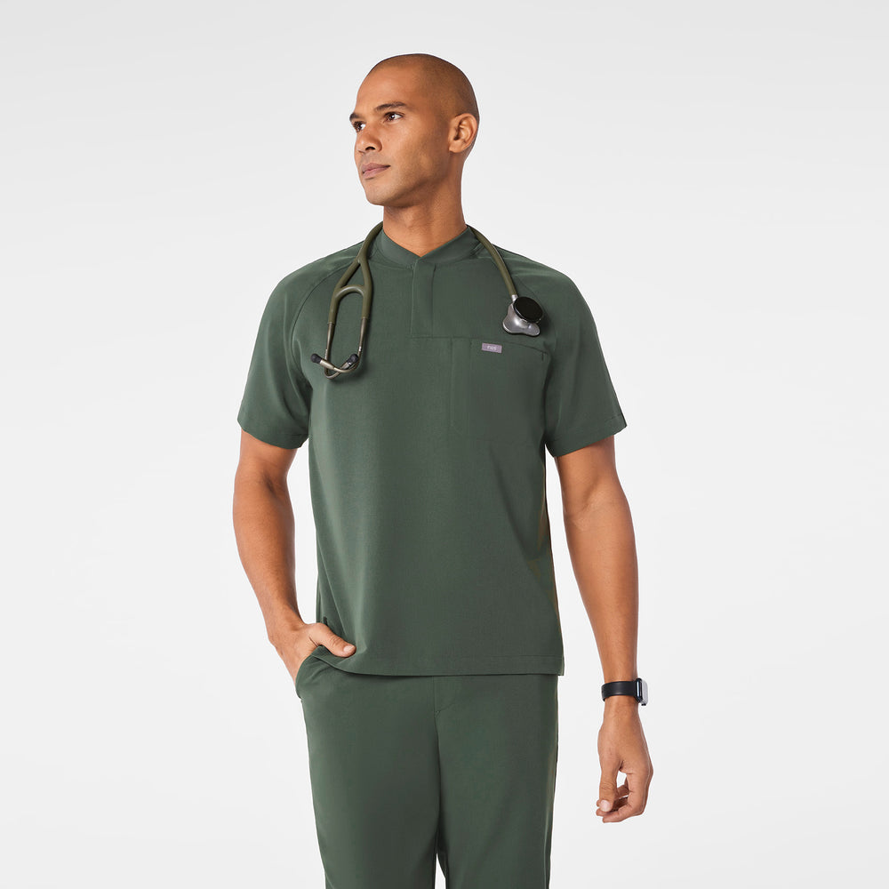 men's Moss Stratton Henley - Shortsleeve Scrub Top