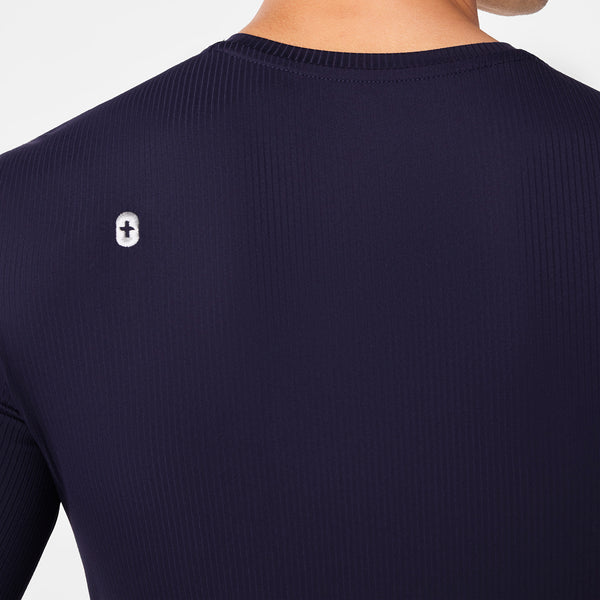 men's Navy Ribbed - Longsleeve Underscrub
