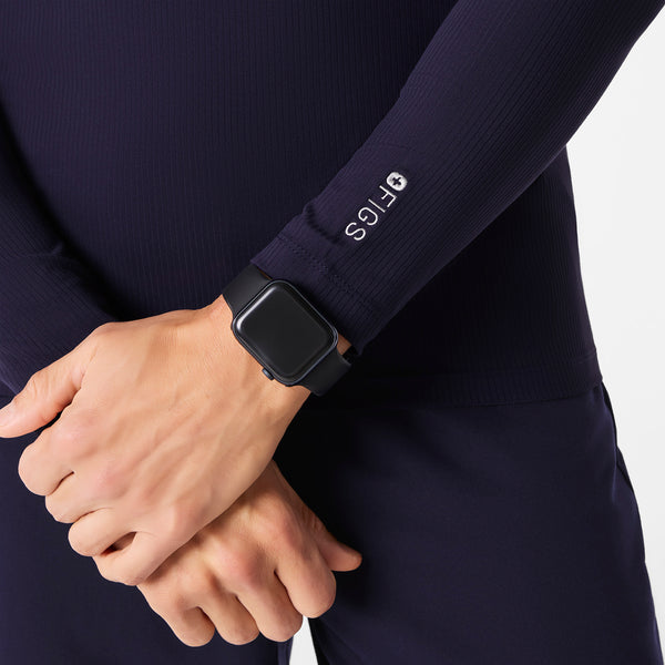 men's Navy Ribbed - Longsleeve Underscrub