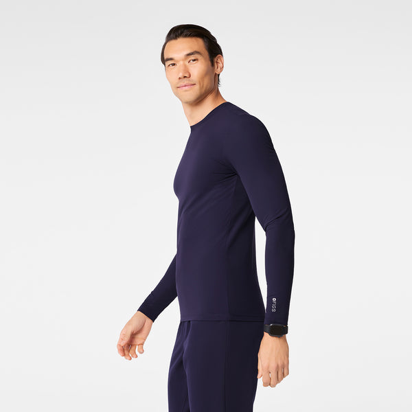 men's Navy Ribbed - Longsleeve Underscrub