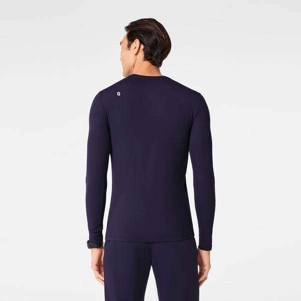 men's Navy Ribbed - Longsleeve Underscrub