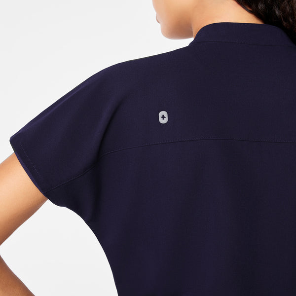 women's Navy Soria - Henley Tunic Scrub Top