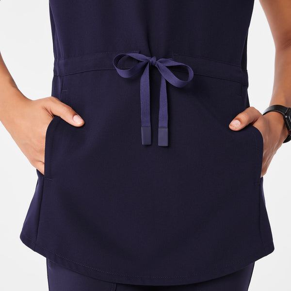 women's Navy Soria - Henley Tunic Scrub Top