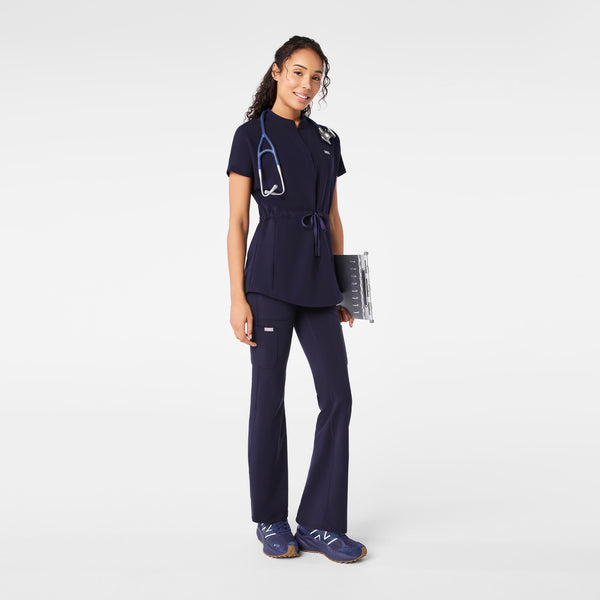 women's Navy Soria - Henley Tunic Scrub Top