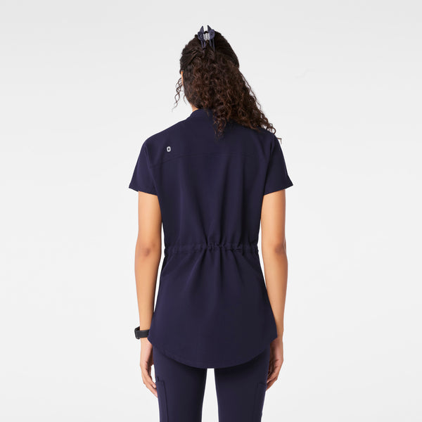 women's Navy Soria - Henley Tunic Scrub Top