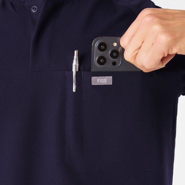 men's Navy Stratton Henley - Shortsleeve Scrub Top
