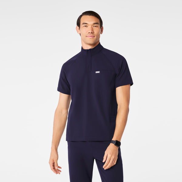 Men's Navy Timmons - Mock-Neck Scrub Top