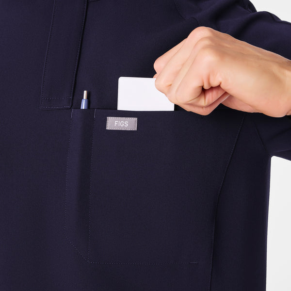 Men's Navy Timmons - Mock-Neck Scrub Top