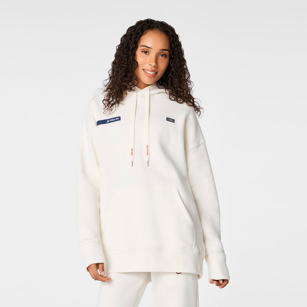 women's Off White FIGS x Team USA Oversized Hoodie Sweatshirt
