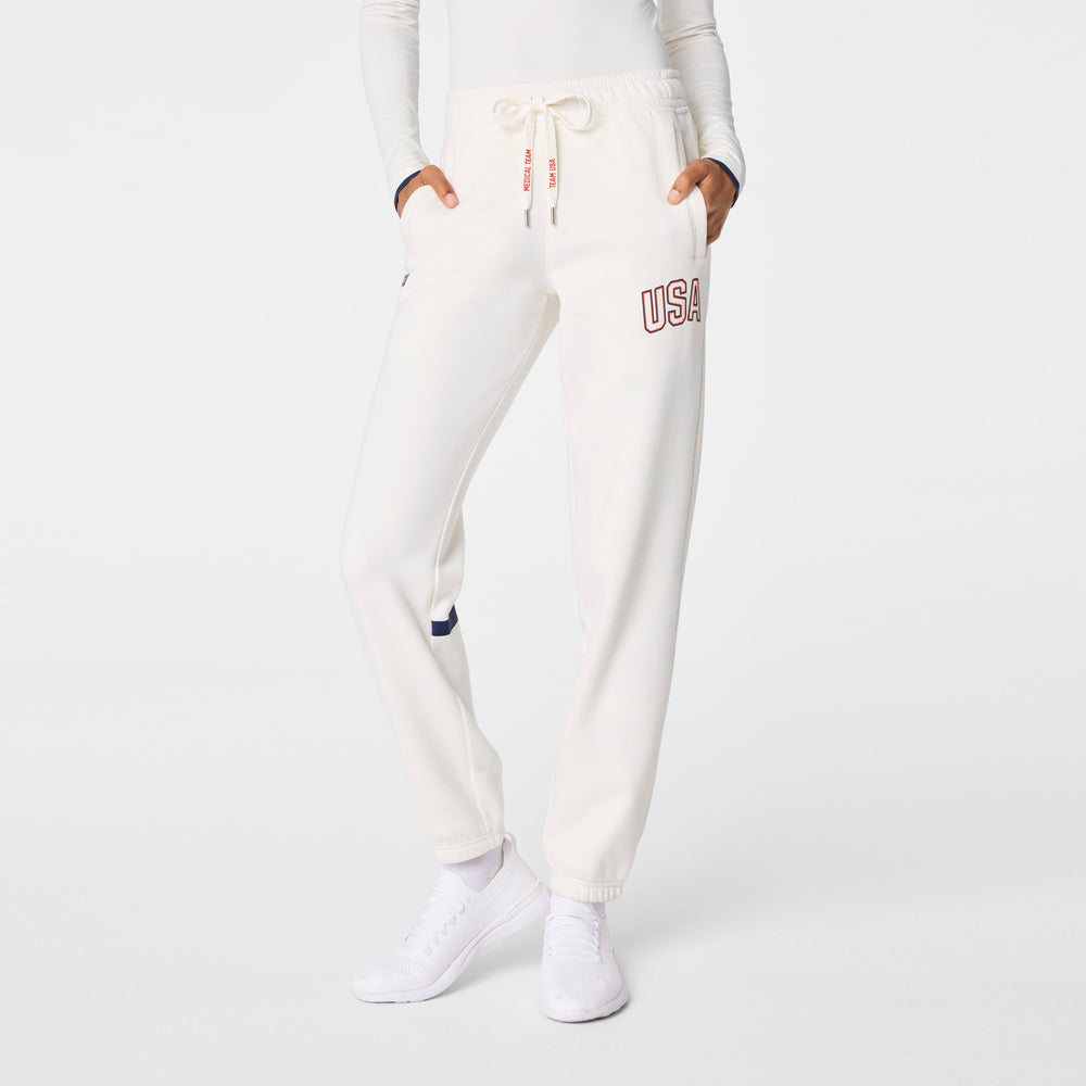 women's Off White FIGS x Team USA Off-Shift - Relaxed Jogger Sweatpants™