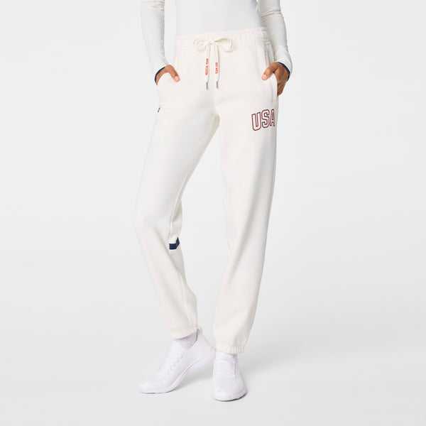 women's Off White FIGS x Team USA Off-Shift - Relaxed Jogger Sweatpants™