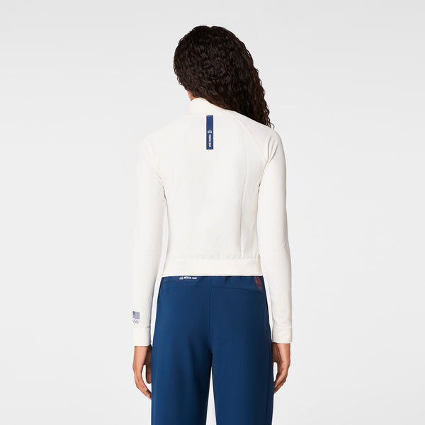 women's Off White FIGS x Team USA Mock Neck - Longsleeve Underscrub