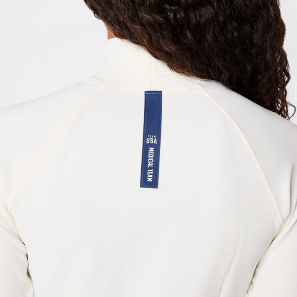 women's Off White FIGS x Team USA Mock Neck - Longsleeve Underscrub