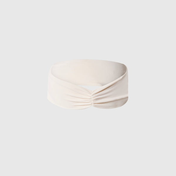 Off White Shimmer Cinched Headband