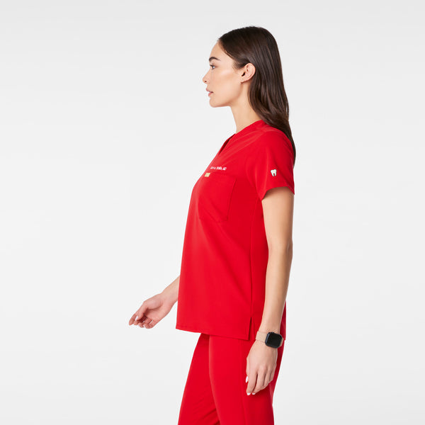 women's Lunar New Year Pop Red Catarina - One-Pocket Scrub Top™