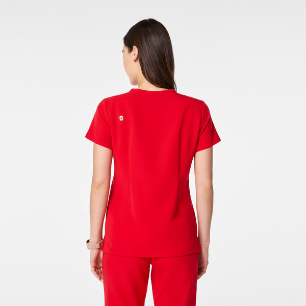women's Lunar New Year Pop Red Catarina - One-Pocket Scrub Top™