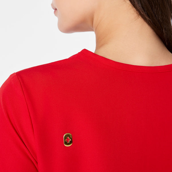 women's Lunar New Year Pop Red Catarina - One-Pocket Scrub Top™