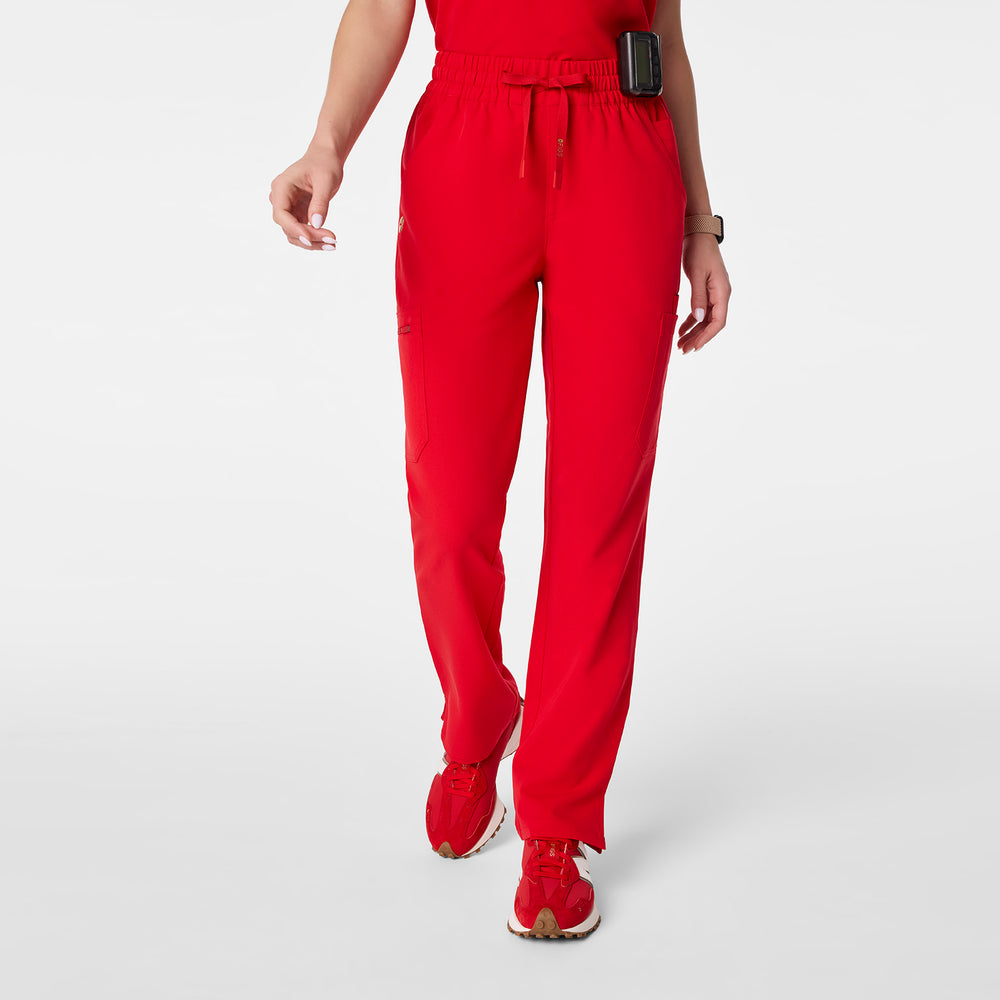 women's Lunar New Year Pop Red Dowa High-Rise Straight-Leg - Tall Scrub Pant