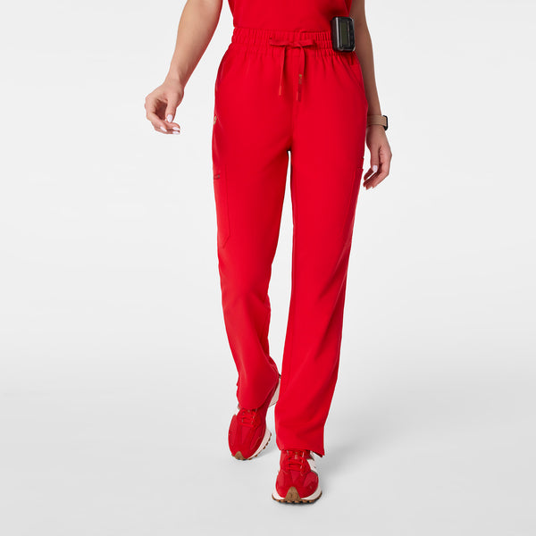 women's Lunar New Year Pop Red Dowa High-Rise Straight-Leg - Scrub Pant