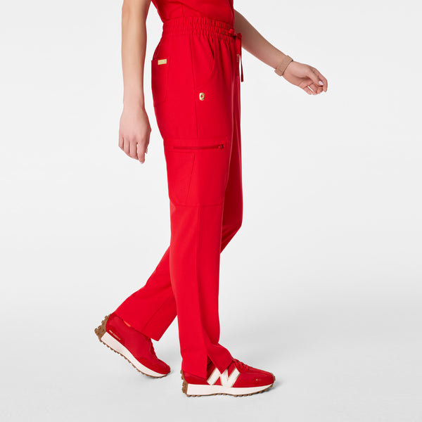 women's Lunar New Year Pop Red Dowa High-Rise Straight-Leg - Scrub Pant