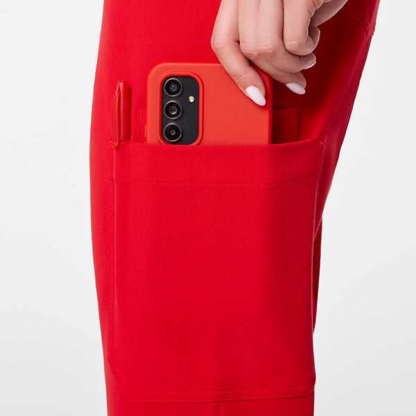 women's Lunar New Year Pop Red Dowa High-Rise Straight-Leg - Scrub Pant