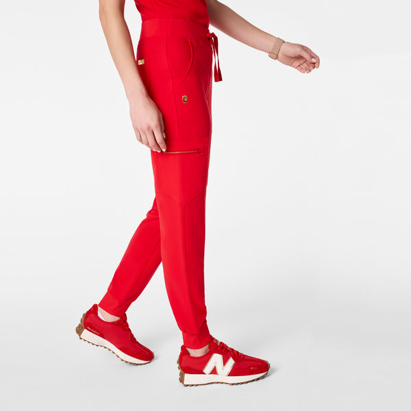women's Lunar New Year Pop Red High Waisted Zamora - Petite Jogger Scrub Pant™