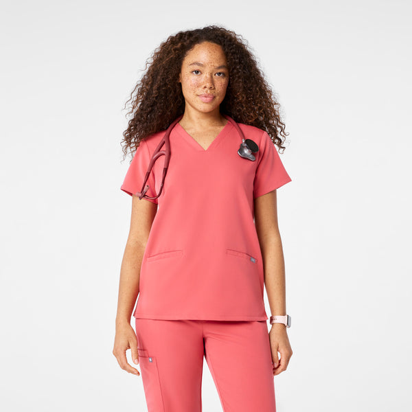 women's Pulmonary Pink Casma - Three-Pocket Scrub Top™