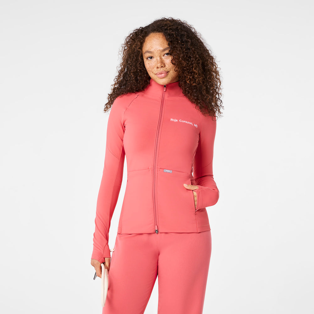 women's Pulmonary Pink On-Shift ContourKnit Scrub Jacket™