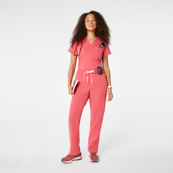 women's Pulmonary Pink High Waisted Dowa - Tall Scrub Pants