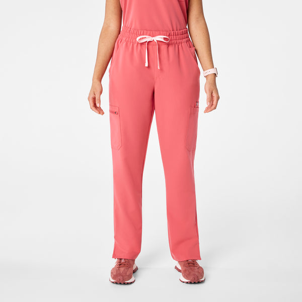 women's Pulmonary Pink High Waisted Dowa - Petite Scrub Pants