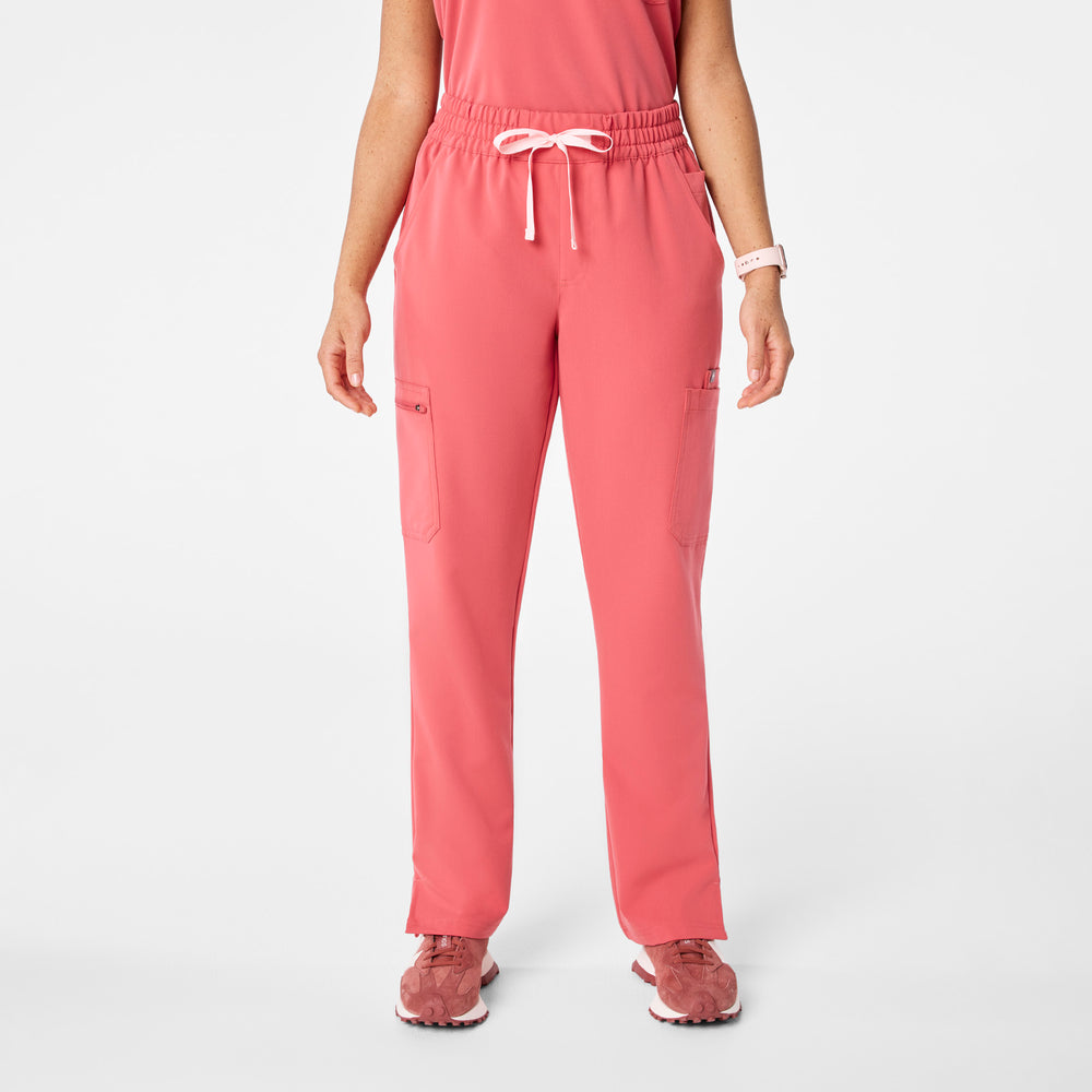 women's Pulmonary Pink High Waisted Dowa - Tall Scrub Pants