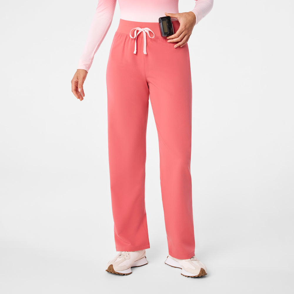 women's Pulmonary Pink High Waisted Livingston - Tall Basic Scrub Pant™