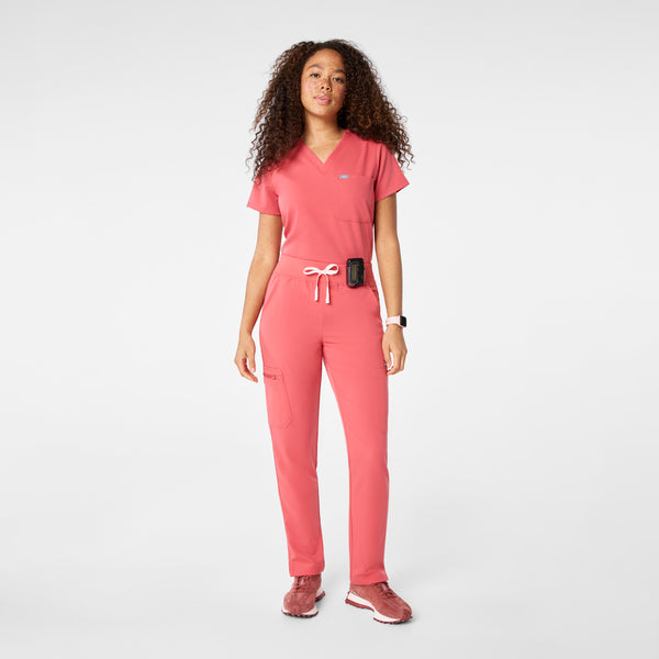 women's Pulmonary Pink High Waisted Yola - Petite Skinny Scrub Pant™
