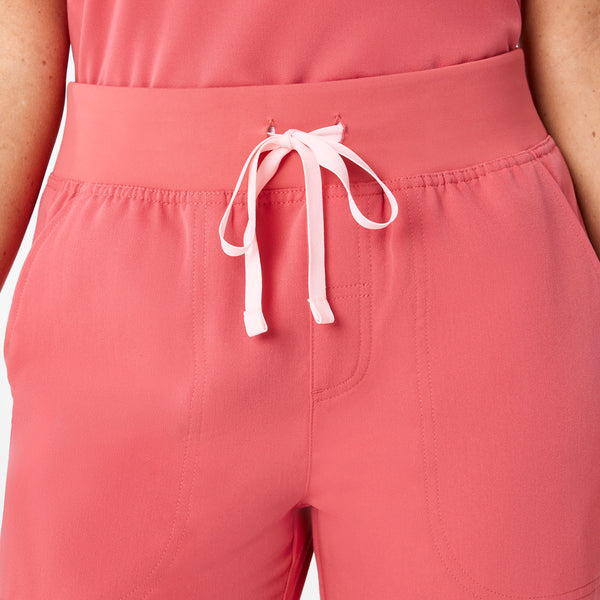 women's Pulmonary Pink High Waisted Isabel Wide Leg - Petite Scrub Pant