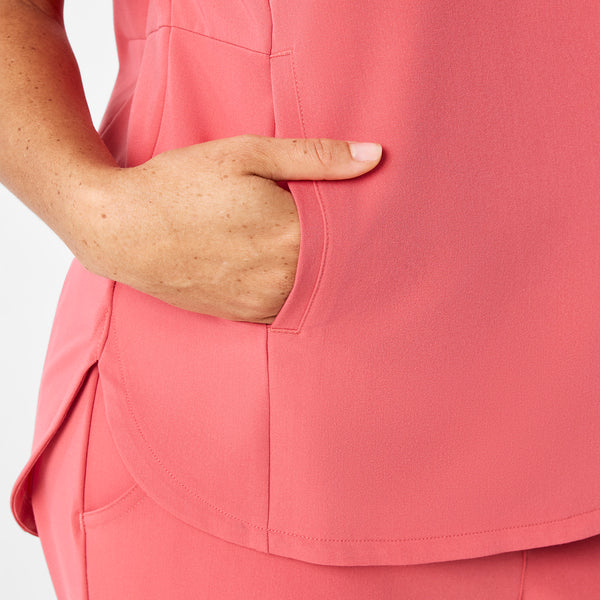 women's Pulmonary Pink Montex - Mock Neck Scrub Top