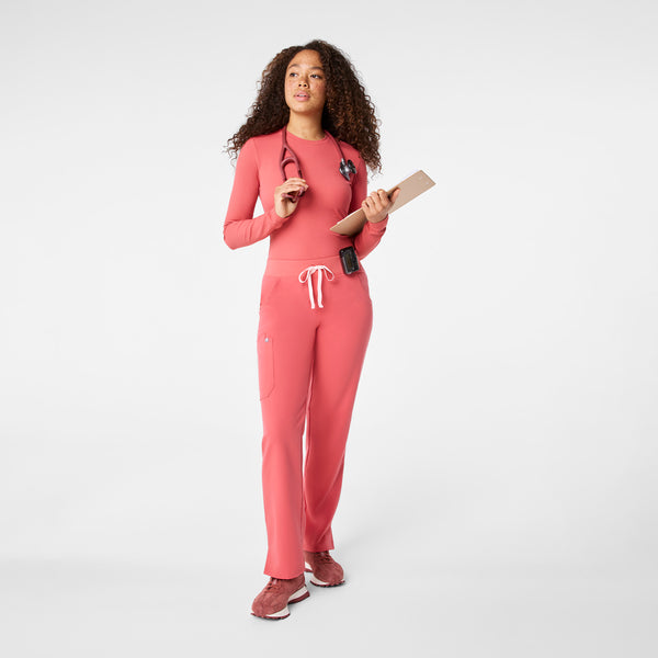 women's Pulmonary Pink Ribbed - Longsleeve Underscrub