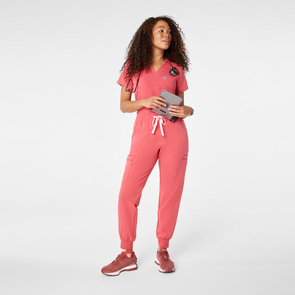 women's Pulmonary Pink Uman Relaxed - Petite Jogger Scrub Pant