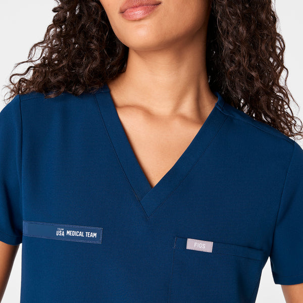 women's Team USA Blue  FIGS x Team USA Catarina Petite - One-Pocket Scrub Top™
