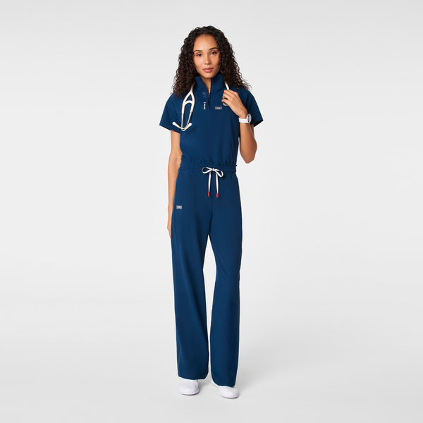 women's Team USA Blue FIGS x Team USA High Waisted FIBREx Wide Leg - Scrub Pant