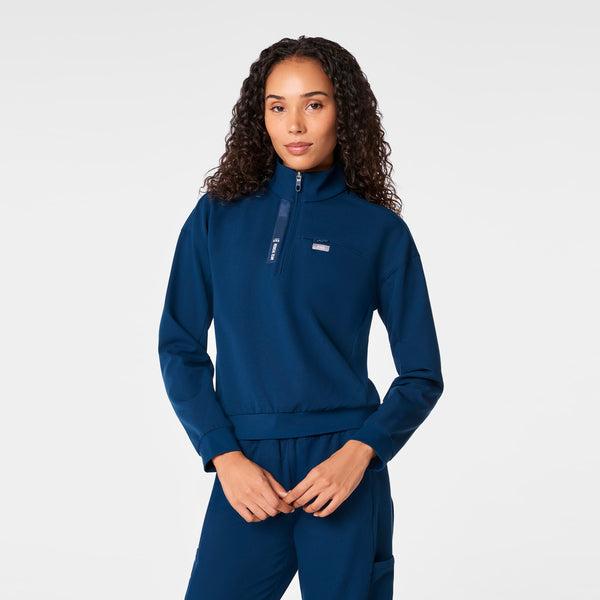 women's Team USA Blue FIGS x Team USA Mock Neck Longsleeve - Scrub Top