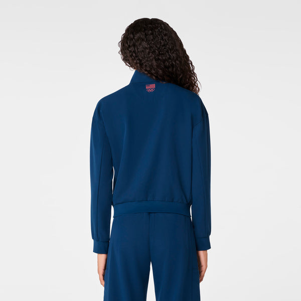 women's Team USA Blue FIGS x Team USA Mock Neck Longsleeve - Scrub Top
