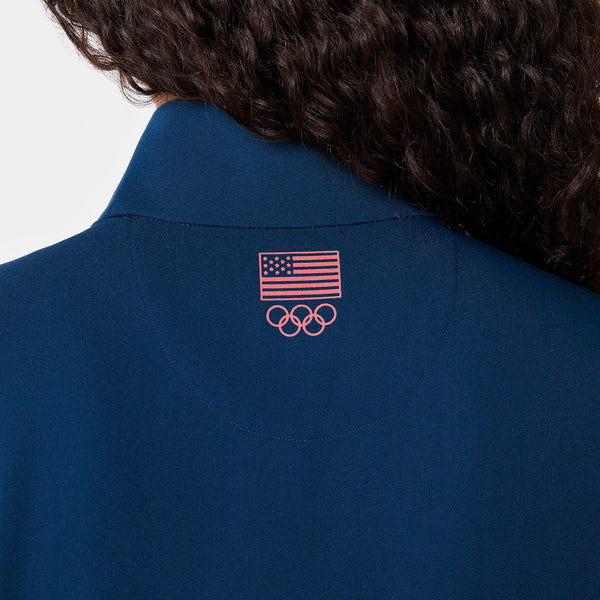 women's Team USA Blue FIGS x Team USA Mock Neck Longsleeve - Scrub Top