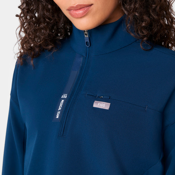 women's Team USA Blue FIGS x Team USA Mock Neck Longsleeve - Scrub Top