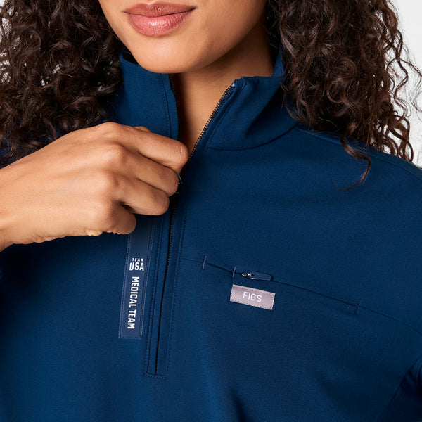 women's Team USA Blue FIGS x Team USA Mock Neck Longsleeve - Scrub Top