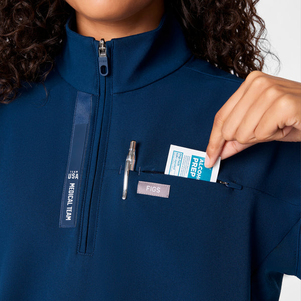 women's Team USA Blue FIGS x Team USA Mock Neck Longsleeve - Scrub Top