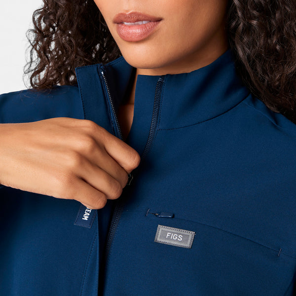 women's Team USA Blue FIGS x Team USA FIBREx Mock Neck Wide Leg - Tall Longsleeve ScrubJumpsuit™