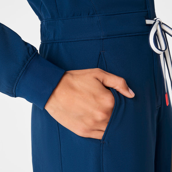women's Team USA Blue FIGS x Team USA FIBREx Mock Neck Wide Leg - Longsleeve ScrubJumpsuit™
