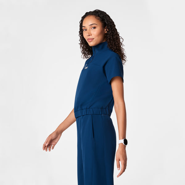 women's Team USA Blue FIGS x Team USA FIBREx Mock Neck - Scrub Top